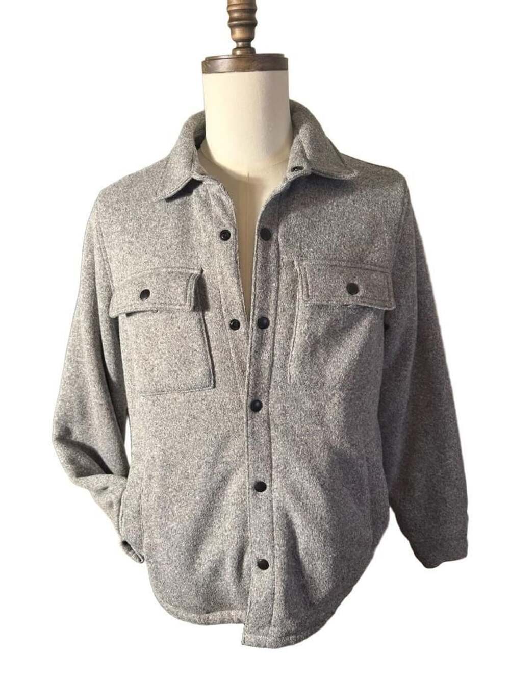 Old Navy Men's Gray Fleece Shirt Jacket Size M h1563